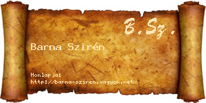 Barna Szirén névjegykártya